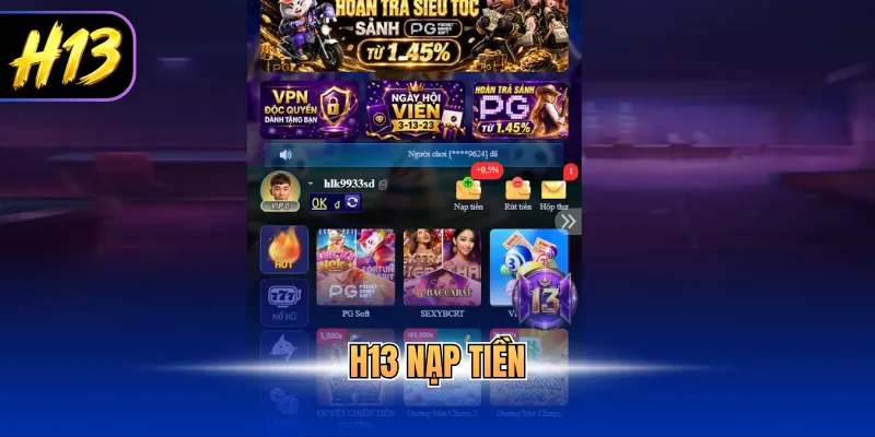 H13 nạp tiền