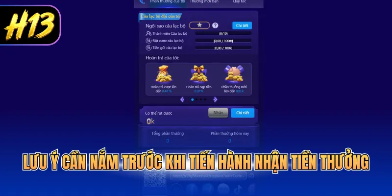 Lưu ý cần nắm trước khi tiến hành nhận tiền thưởng